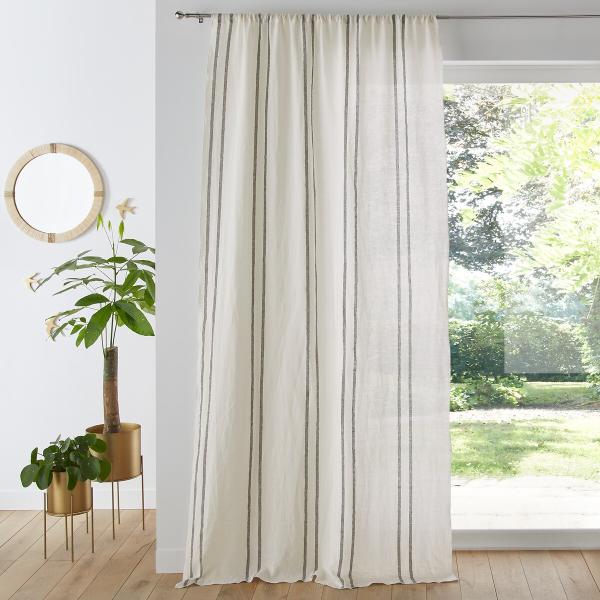 Rideaux en lin lavé Orée sans oeillet contour lin brut 140x280 cm - Ep -  Home Beddings and Curtains
