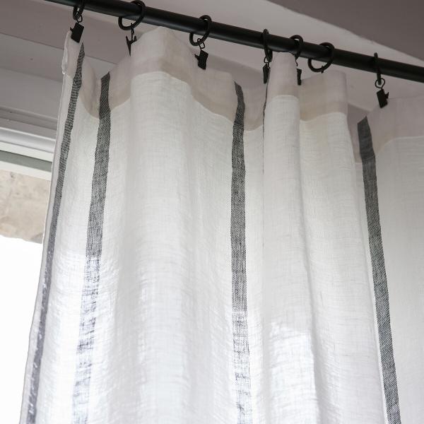 Rideaux en lin lavé Orée sans oeillet contour lin brut 140x280 cm - Ep -  Home Beddings and Curtains