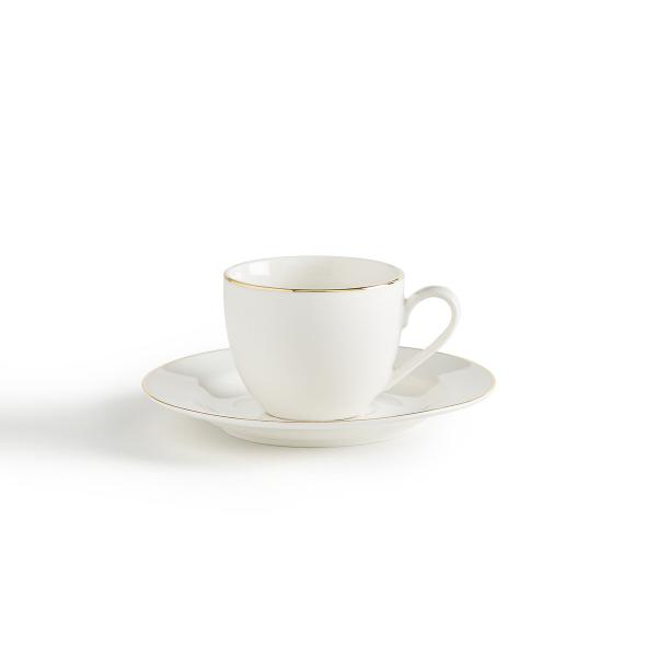 Repose sachet de thé en porcelaine liseré doré 8 cm (lot de 6)