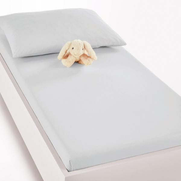 Drap housse pour lit bébé en coton, Scenario Gris perle 60x120 cm